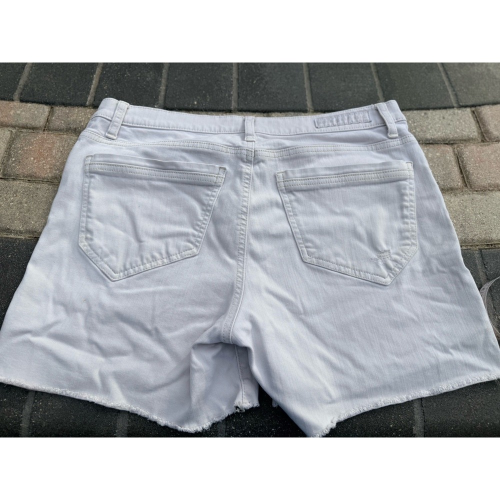 Rock and Republic Women's Bumper Shoot White Distressed Denim Shorts Size 12